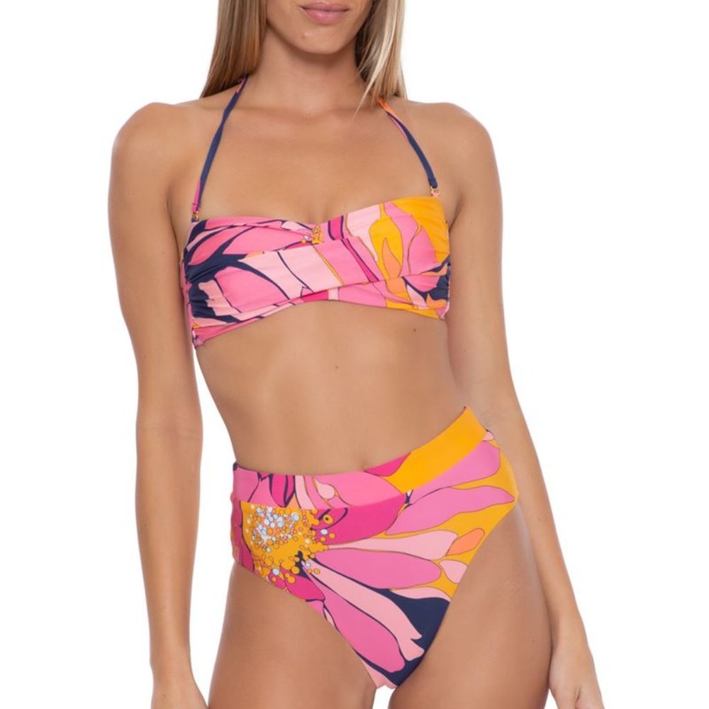 NWT Trina Turk Breeze Bandeau Top & High Waist Bikini Set
